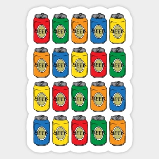 Beer Cans Popart Sticker